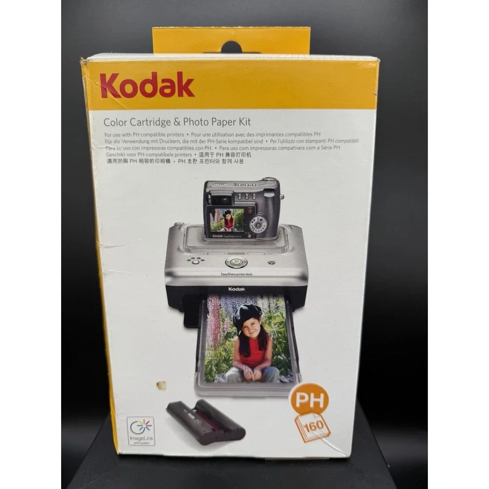 📸✨ Kodak PH160 Color Cartridge & Paper Kit + Extra Paper Included! ✨📸-NOS